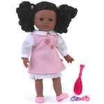 DOLLSWORLD from Peterkin | Charlotte Doll | 36cm soft bodied girl doll with hair and sleeping eyes. Includes deluxe outfit, shoes, hair brush and hair scrunchies | Dolls & Accessories | Ages 18m+