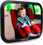 Shatterproof Baby Car Mirror, Fully View Infant in Rear Facing Car Seat - Newborn Safety, Crash Tested & Extra Wide, Crystal Clear, 100% Lifetime Satisfaction Guarantee, Easy Install by Cozy Greens