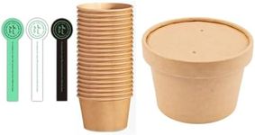 Naisfei 25 Pack Paper Bowls with Li