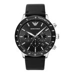 Emporio Armani Watch for Men, Quartz Chronograph Movement, 43 mm Multi Stainless Steel Case with a Leather Strap, AR11243