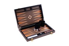 Engelhart- 250546 - Deluxe backgammon - 15 inch - with varnished walnut burl veneer