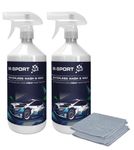 M-Sport Waterless Wash and Wax Car Cleaning kit 2 x 1L plus 2 Microfibre cloths