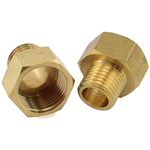 SDTC Tech 2-Pack 1/4" Male Thread to 3/8" Female Thread Brass Pipe Fitting Adapter