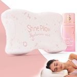 shine pillow Memory Foam Beauty Pillow with Hyaluronic Acid | Ergonomic Height Adjustable Anti Aging Pillow | Flawless Face Pillow | Anti Wrinkle Pillow | Cervical Neck, Shoulder, Side Sleeper Pillow