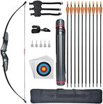 Archery Bow and Arrows Set for Adults 30 40 lbs with Quiver Target Faces Arm Guard Finger Saver,Takedown Longbow Kit for Starters Outdoor Hunting Training Practice Toy Right Hand (30LB with Bow Case)