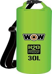 WOW Sports H2O Proof Dry bag 100% Waterproof Functional Internal Phone Pocket, 30 L, Green
