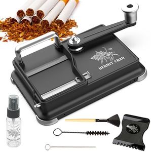 HERMIT CRAB 8.0/100mm Manual Cigarette Rolling Machine | Dual Rail Design | Time-Saving Mechanical Roller（Black）