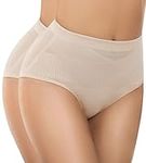 SEXYEYE Tummy Control Shapewear Butt Lifting Underwear for Women Lower Belly Shapewear Underwear Panty Faja Body Shaper, Nude 2pk, X-Large