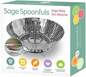 Sage Spoonfuls Baby Food Steamer Basket, Stainless Steel, Collapsible Steamer Basket for Baby Food, Vegetables & Fruit, Dishwasher Safe, Baby Food Cooker