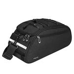 MOSISO Bike Rack Bag, Waterproof Bicycle Trunk Pannier Rear Seat Bag Cycling Bike Carrier Backseat Storage Luggage Saddle Shoulder Bag, Black