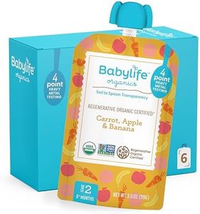 Babylife Organics Stage 2 – Heavy Metal Safe, Organic Baby Food - Carrot, Apple & Banana, 3.5 Ounce Pouch (6 Pack)