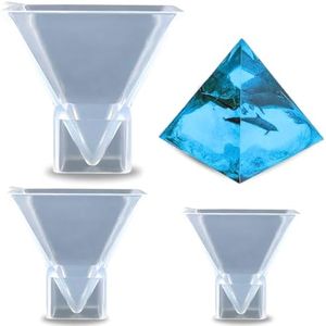 Oytra Resin Pyramid Mould Art Craft Silicone Mold Set of 3 for DIY Casting Crafting Materials Set for Beginners and Artists