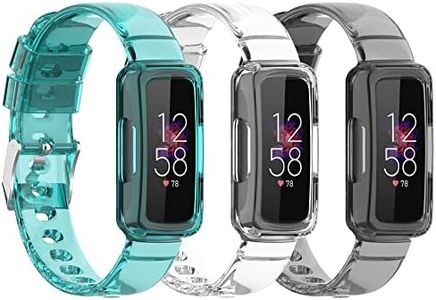 Replacement Strap intended for Fitbit Ace 3 Bands intended for Kids, Soft Silicone Wristband Waterproof Adjustable Bracelet Watch Band intended for Fitbit Ace 3 Boys Girls (Blue/Black/Clear)