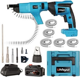 Uhfsyut 21V Cordless Drywall Screw Gun and Electric Screwdriver - 2-in-1 Self-Feeding Screwdriver, Includes Storage Toolbox and 4.0Ah Battery, Perfect for DIY and Professional Use (One battery set)