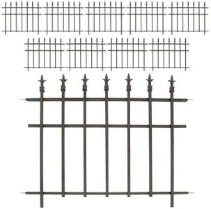 Bulk Buy of 10 Panacea 87103 Classic Finial Fence Sections, Black