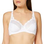 Playtex Bra Woman Flower Elegance Micro Lace Underwire Bra x1, White, 38DD