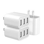 3 Pack USB Wall Charger, 2.4A5V Dua