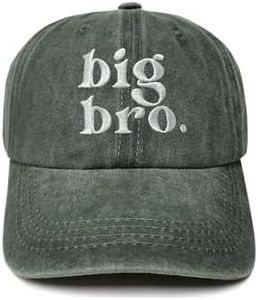 ZKFE Big Bro Gifts for Toddler Boys, Big Brother Baseball Cap for Kids, Army Green Embroidered Cotton Adjustable Snapback Hat for Child