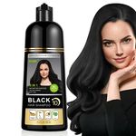 Instant Black Hair Color Shampoo for Gray Hair, IVNIL Natural Hair Dye Shampoo for Women & Man, 3-In-1 & Semi-Permanent, Herbal Ingredients & Ammonia-Free, Fast Acting and Long Lasting, 500ml