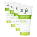 Simple Kind to Skin Moisturising Facial Wash 150 ml (Pack of 4)