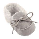 Luvable Friends Unisex-Baby Cozy Moccasin Slipper, Grey, 0-6 Months