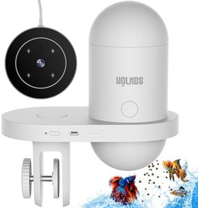 Wolmds Automatic Fish Feeder with 2.5K Camera, WiFi/App Control, Moisture-Proof Vacation Food Dispenser | 2.4G Precision Feed System, Visual Monitor for Aquariums, Terrariums, Turtle Pens, Betta Tanks