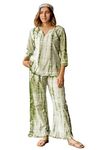 MIRCHI FASHION Women's Relax Fit Cotton Shibori Printed 2 Piece Kurta Co-Ord Set with Plazzo (MK9913-Mehandi Green, White-2XL)