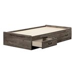 South Shore Furniture Ulysses Twin Mates Bed (39") with 3 Drawers, Fall Oak