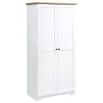 HOMCOM 68" Kitchen Pantry Storage Cabinet, Freestanding Pantry Cabinets with 2 Doors