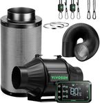 VIVOSUN PRO T4 Smart Air Filtration Kit, 10 cm AeroZesh T4 Duct Fan with GrowHub E42A, Carbon Filter & Air Duct, Cooling & Ventilation System for Grow Tent, Hydroponics, Indoor Growing