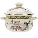 Happyyami Enamel Enamel Soup Pot Enamel stew Pot Enamel cookware casseroles Enamelware Salad Pot hot Pot Enamel Cooking Pot Enamel stockpot Soup Stock Pot Enamel Saucepan Steaming Cup Mini