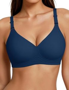Jelly Bra Wireless Seamless Push Up Full Coverage Bra Blue Comfortable No Underwire Bralettes Everyday Bras