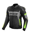 Rynox Apex Evo Jacket - CE Certified Class AA | Motorcycle Riding Jacket with Impact Protection and Abrasion Resistance - Black Hi-Viz Green, Medium