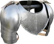 Fine Peak Medieval Iron Gorget Spaulders Arm Shoulder Set Viking Crusader Pauldrons Armor Silver knight armor