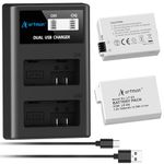 Artman Upgraded LP-E8 Battery and USB LCD Dual Charger Kit for Canon EOS Rebel T2i T3i T4i T5i, EOS Kiss X4 X5 X6 X7i, EOS 550D 600D 650D 700D, LC-E8E Digital Camera (2-Pack, 1800mAh)