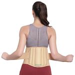 ORANCLE CARE™ Lumbar Support Brace Back Belt for Back Pain Relief LS Belt Waist Belt for Back Pain for Women With Adjustable Strap for Waist, Lower Back support With Cushioning.- Unisex (XL, Beige)