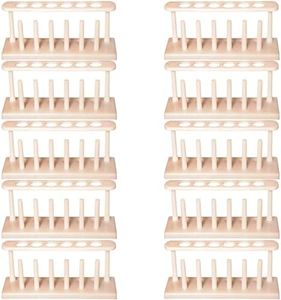 GSC International 2204-16MM-10 Test Tube Racks with Drying Pins – Holds Tubes up to 16mm – 6 Hole 6 Pin Polystyrene Racks – Pack of 10 Laboratory Tube Holders for Classroom and Research Use