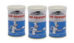 Saf Active Dry Yeast 3 Pack (3X125g Tins) - Lesaffre - Yeast for Bread, Pizza Dough and Pastries - Long Shelf Life Bulk Supply for Home Baking
