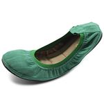 Ollio Women's Shoe Faux Suede Comfort Ballet Flat (7.5 B(M) US, Green)