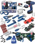 Vanplay Kids Tool Set with Kids Tool Belt, Toddler Tool Set with Electric Toy Drill, Construction Tool Set for Kids Pretend Play Tools, Toy Tools for Kids Ages 3 4 5 6 7 Years Old, Boy Toys