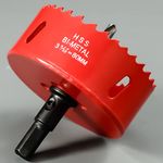 80mm Hole Saw for Wood, HSS Bi-Metal Hole Cutter in 30mm Depth, with Center Drill bit and Hex Shank Arbor, Applied for Cutting Boards, Plastic and Soft Metal Sheet