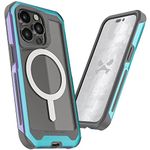 Ghostek ATOMIC slim iPhone 14 Plus Case with Ring MagSafe Magnet and Iridescent Design Aluminum Metal Bumper Heavy Duty Protection Premium Cover Designed for 2022 Apple iPhone14Plus (6.7") (Prismatic)