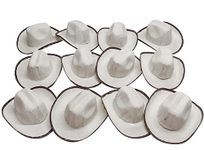 More Fiesta Mini Cowboy Rodeo Hats, 5 Inches Size - 12 Pack (Beige)