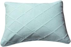 Tache Quilted Blue Green Pillow Sham - 1 Piece 20 x 36 Pastel Seafoam Soft Breathable Cotton Geometric Diamond Stitch Design Textured Pattern, King Size