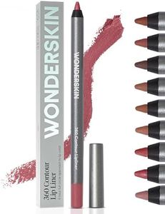 Wonderskin Lip Liner Pencil - 360 Contour Lipliner, Long Lasting, Sharpenable, Waterproof and Transfer-Proof Nude Lip Liner Pencil (Rosewood)