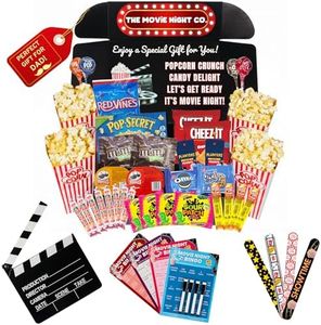 Movie Night Gift Basket – 42-Piece Gift Box with Popcorn, Candy, Snacks & Bingo – Birthdays, Date Night, Family, Kids, Adults, Mom, Dad, Teens, Christmas, Mothers Day, Fathers Day, Raffle & Fundraiser