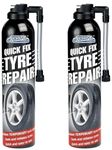 2 X QUICK FIX CAR EMERGENCY FLAT TYRE INFLATE PUNCTURE REPAIR KIT