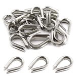 TUOREN M5 Stainless Steel Thimble for 5/32" - 3/16" Dia Wire Rope Cable Thimbles Rigging-20pcs