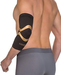 Copper Fit Pro Series Performance Compression Elbow Sleeve, Black with Copper Trim, Large