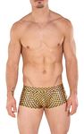 Gary Majdell Sport Mens New Printed Hot Body Boxer Swimsuit, Gold, Medium